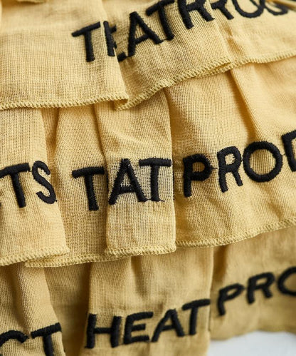 設計 標誌刺繡 褶邊托特包