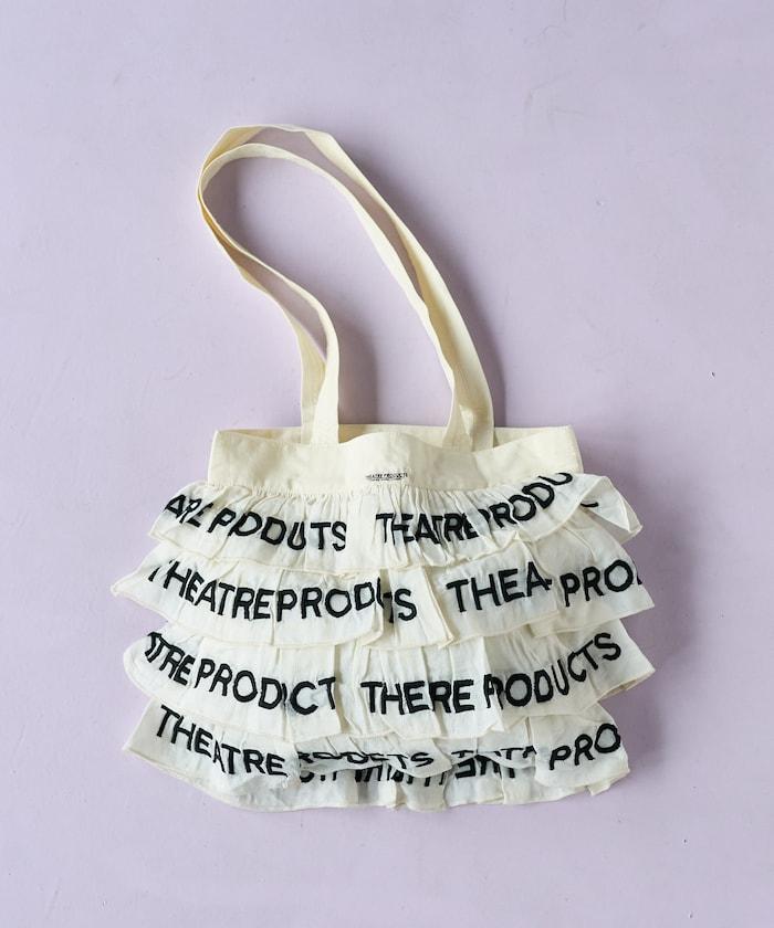 設計 標誌刺繡 褶邊托特包