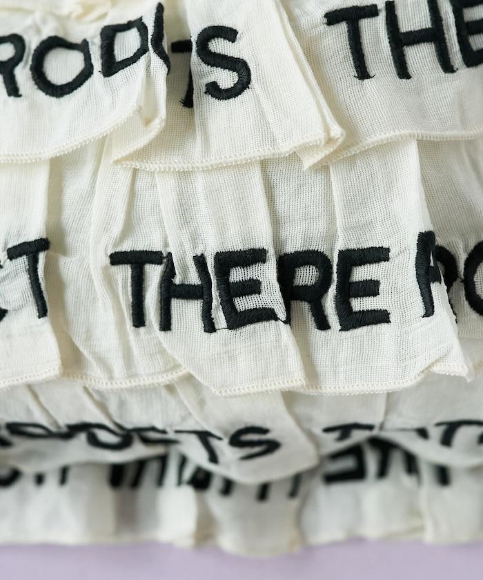 設計 標誌刺繡 褶邊托特包