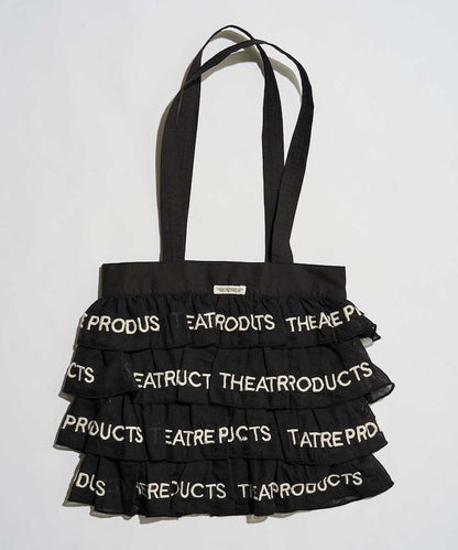 設計 標誌刺繡 褶邊托特包