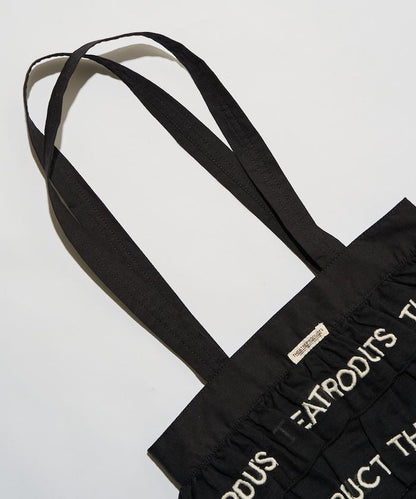 設計 標誌刺繡 褶邊托特包