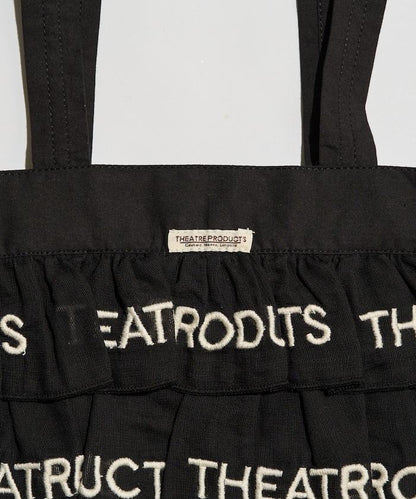 設計 標誌刺繡 褶邊托特包