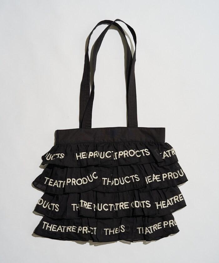 設計 標誌刺繡 褶邊托特包