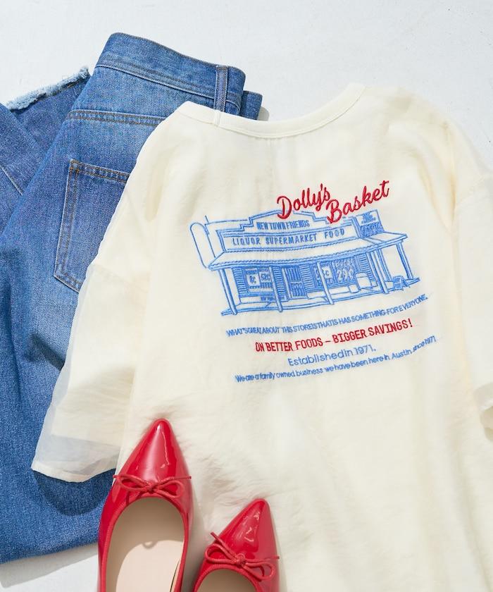 歐根紗 × T恤 背部刺繡 短袖 T恤