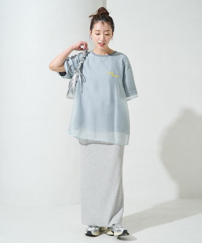 歐根紗 × T恤 背部刺繡 短袖 T恤