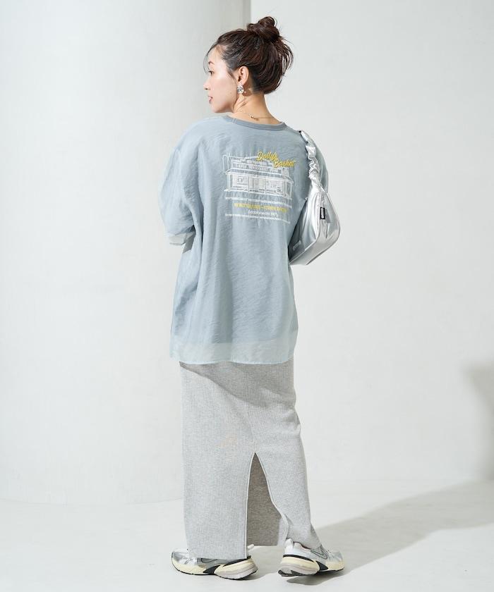 歐根紗 × T恤 背部刺繡 短袖 T恤