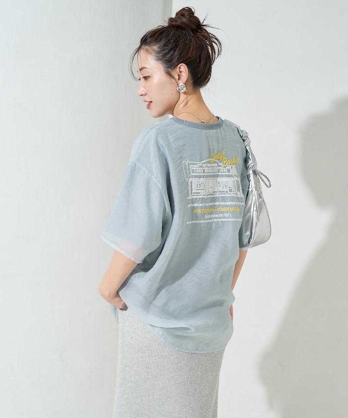 歐根紗 × T恤 背部刺繡 短袖 T恤