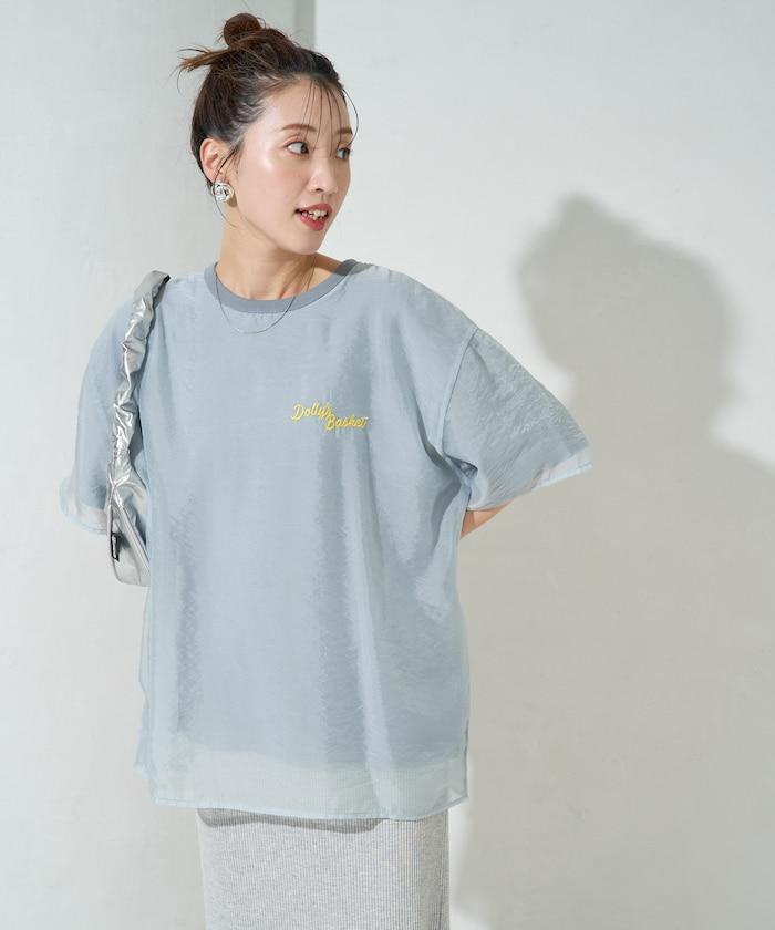 歐根紗 × T恤 背部刺繡 短袖 T恤