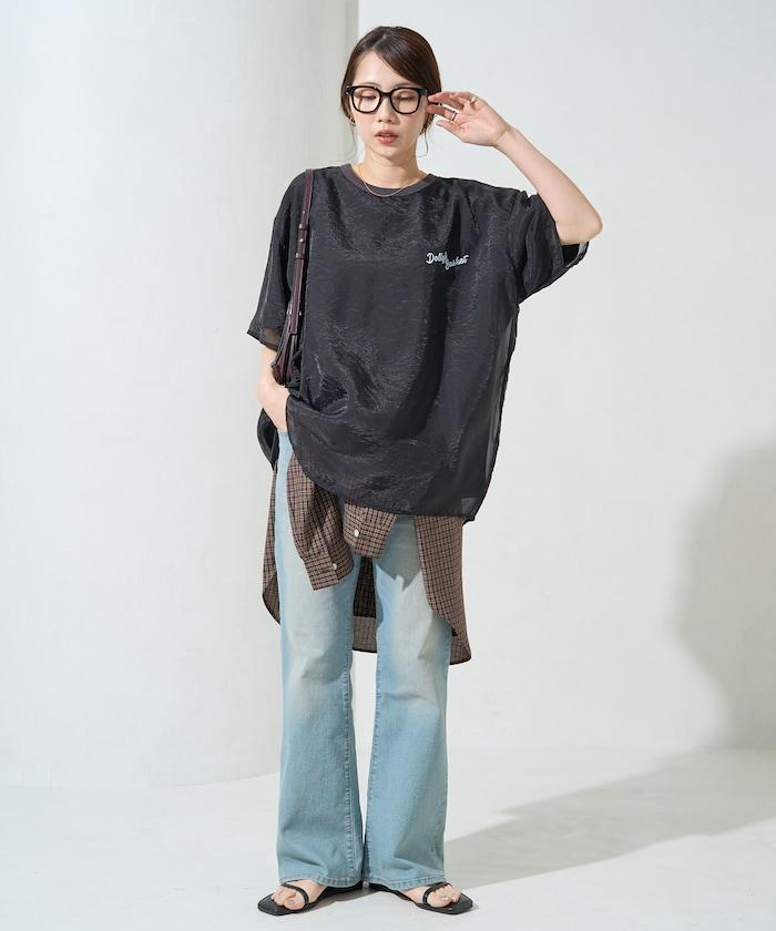 歐根紗 × T恤 背部刺繡 短袖 T恤