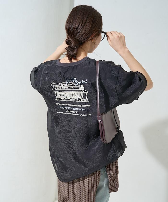 歐根紗 × T恤 背部刺繡 短袖 T恤