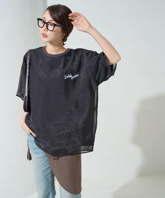 歐根紗 × T恤 背部刺繡 短袖 T恤