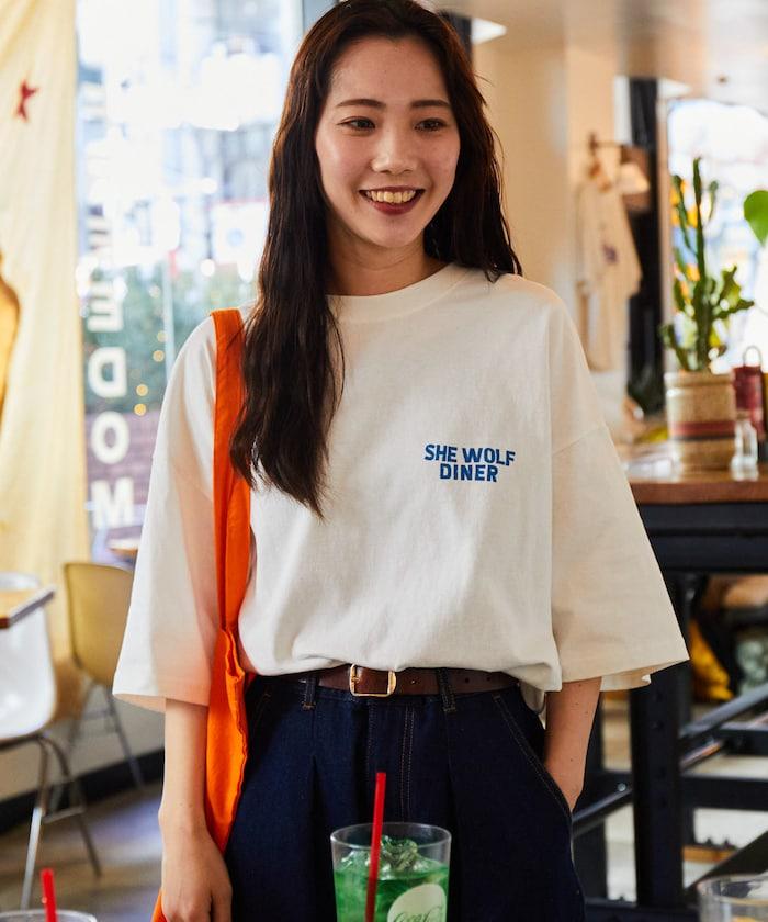 SHE WOLF DINER×FREAK'S STORE/海狼餐廳 聯名 大尺寸 後背印花T恤/CAR