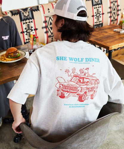 SHE WOLF DINER×FREAK'S STORE/海狼餐廳 聯名 大尺寸 後背印花T恤/CAR