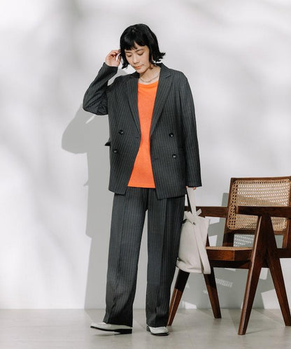 亞麻觸感 褶皺 寬鬆褲