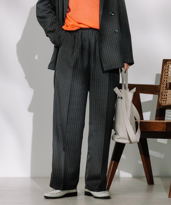 亞麻觸感 褶皺 寬鬆褲