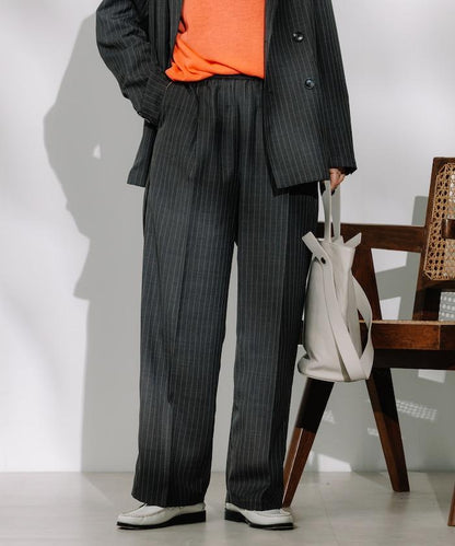 亞麻觸感 褶皺 寬鬆褲