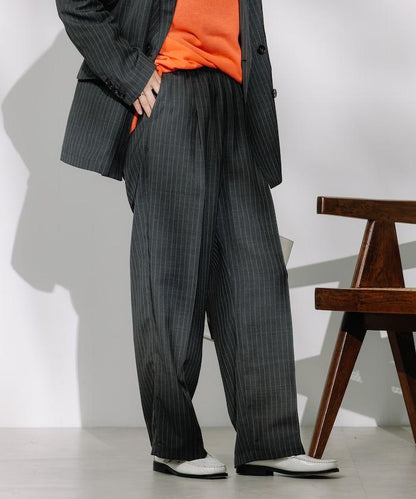 亞麻觸感 褶皺 寬鬆褲