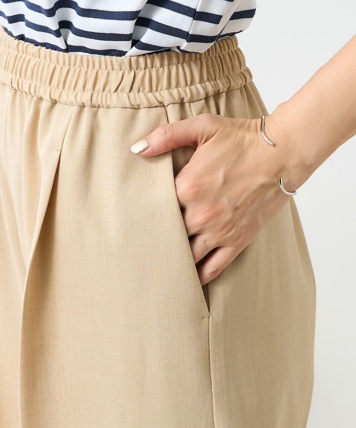 亞麻觸感 褶皺 寬鬆褲