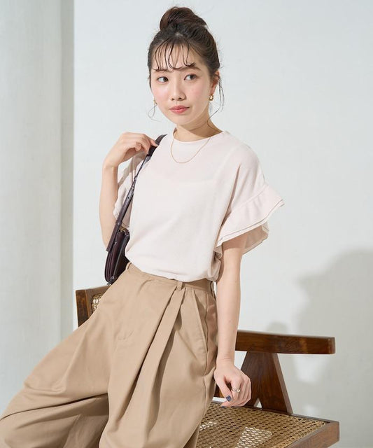 華夫餅邊袖上衣