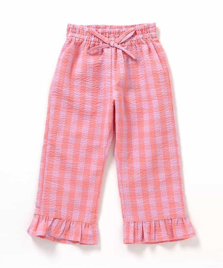 【連衣裙】下襬荷葉邊格子褲 九分褲