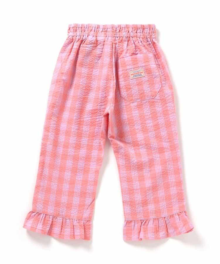 【連衣裙】下襬荷葉邊格子褲 九分褲