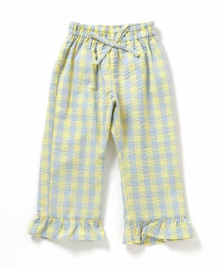 【連衣裙】下襬荷葉邊格子褲 九分褲