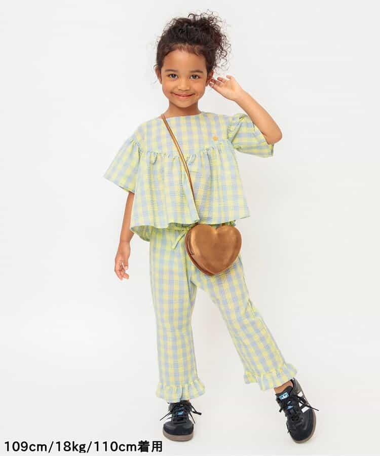 【連衣裙】下襬荷葉邊格子褲 九分褲