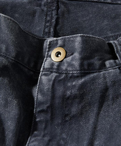 寬鬆直筒 雙膝異色牛仔褲