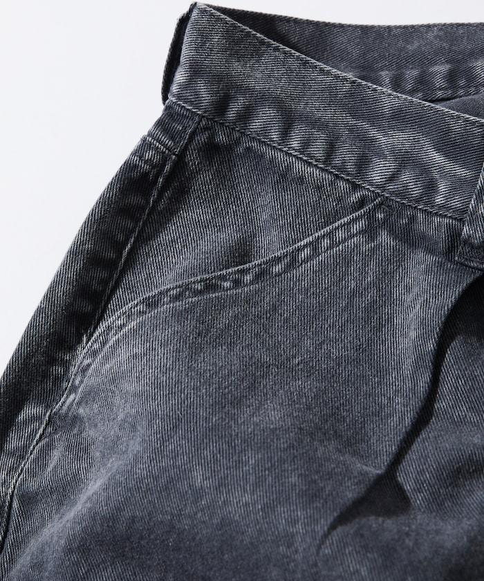 寬鬆直筒 雙膝異色牛仔褲