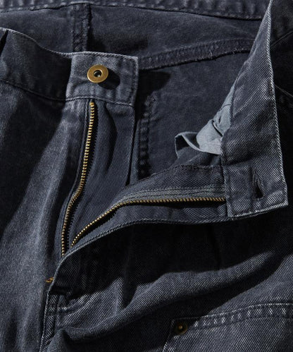 寬鬆直筒 雙膝異色牛仔褲