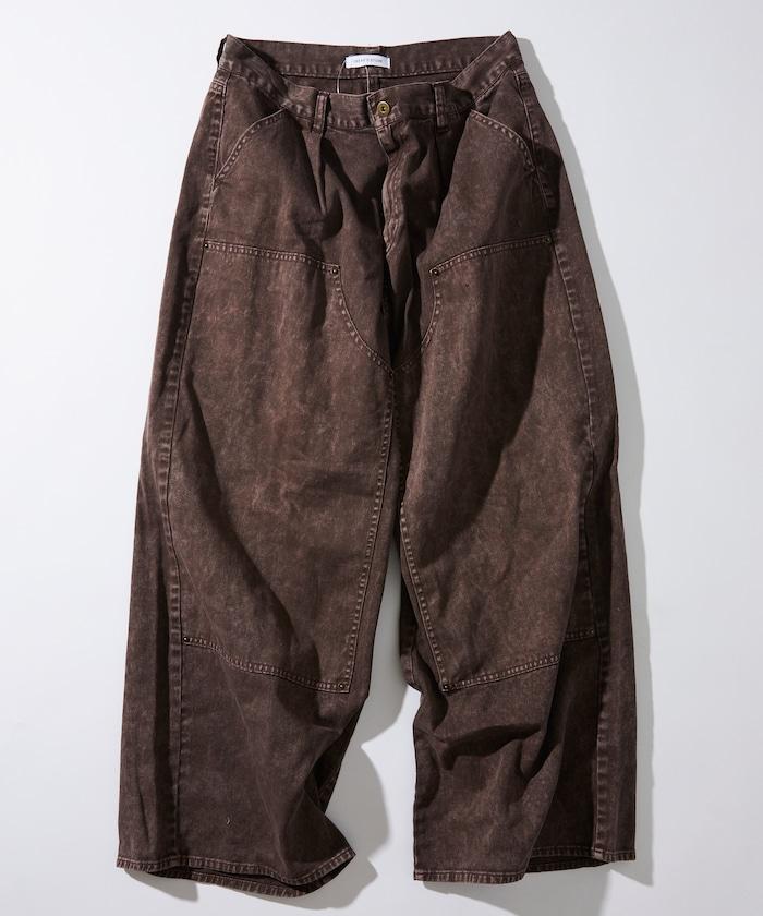 寬鬆直筒 雙膝異色牛仔褲