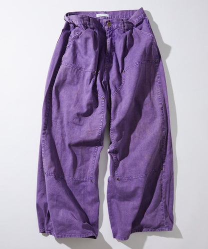 寬鬆直筒 雙膝異色牛仔褲