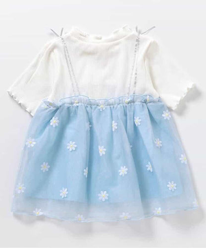 花朵刺繡拼接蕾絲上衣