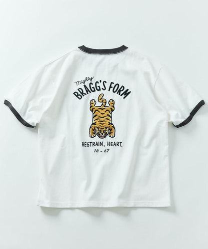大尺寸設計背部刺繡圓領T恤 / TIGER