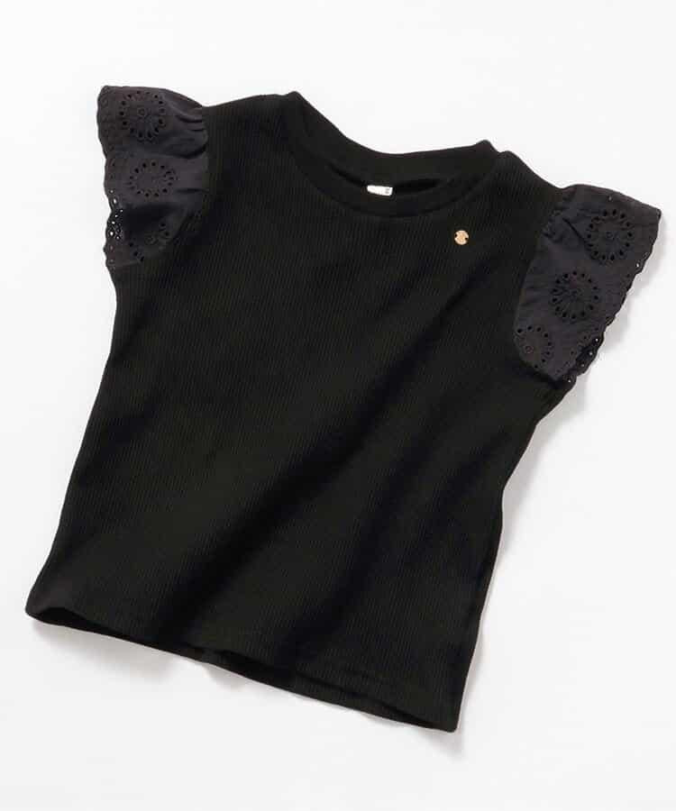 華夫餅蕾絲荷葉邊T恤