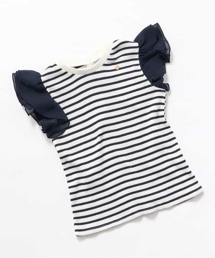 華夫餅蕾絲荷葉邊T恤