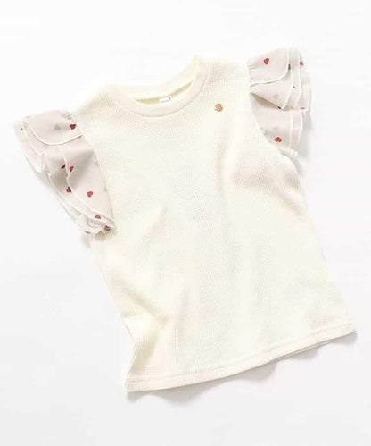 華夫餅蕾絲荷葉邊T恤