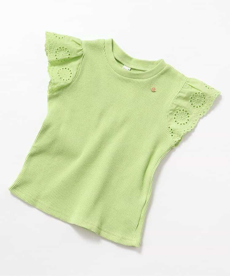 華夫餅蕾絲荷葉邊T恤