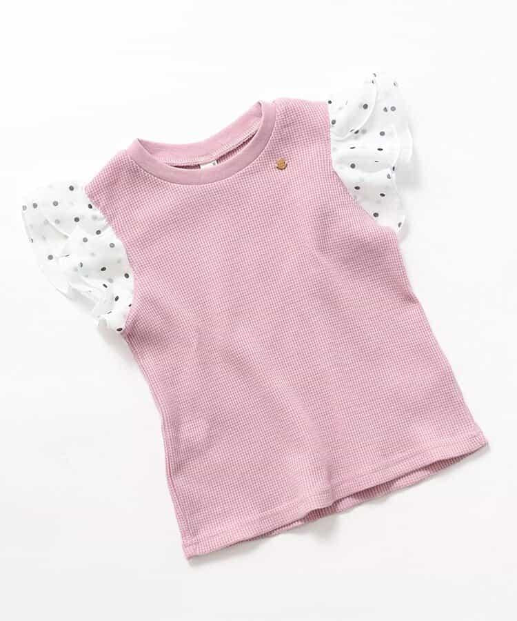 華夫餅蕾絲荷葉邊T恤