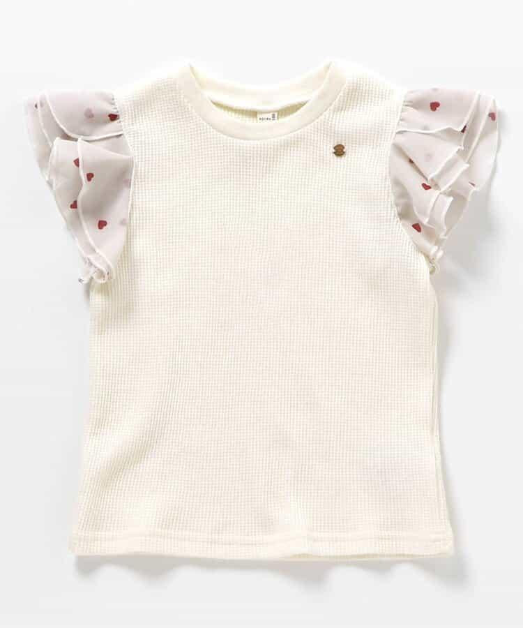 華夫餅蕾絲荷葉邊T恤