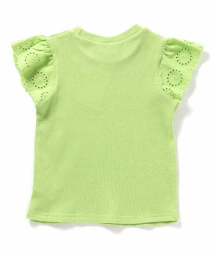 華夫餅蕾絲荷葉邊T恤