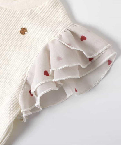 華夫餅蕾絲荷葉邊T恤