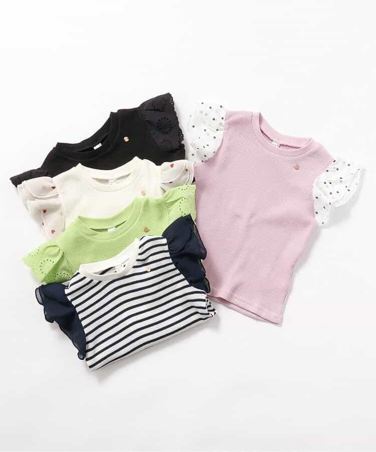 華夫餅蕾絲荷葉邊T恤