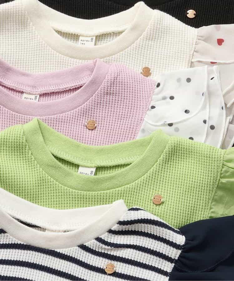 華夫餅蕾絲荷葉邊T恤