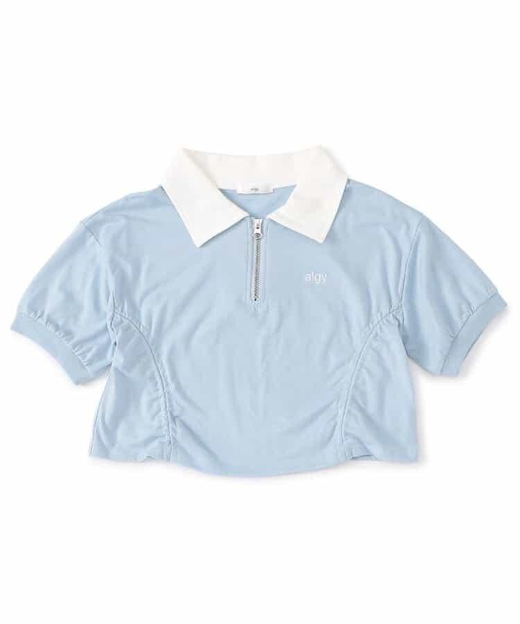 前拉鍊收褶T-shirt