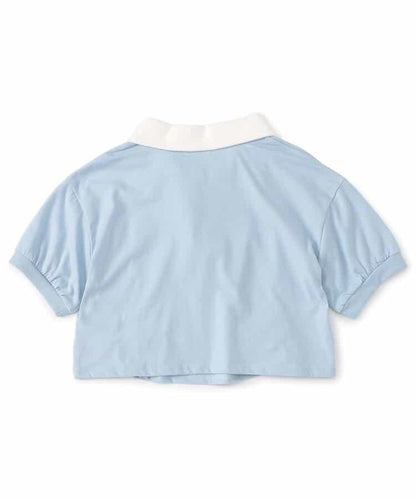 前拉鍊收褶T-shirt