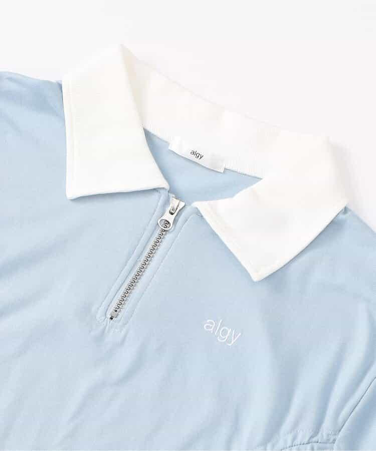 前拉鍊收褶T-shirt