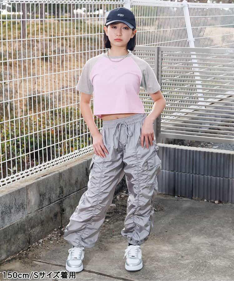 金屬logo拉鍊Raglan T-shirt