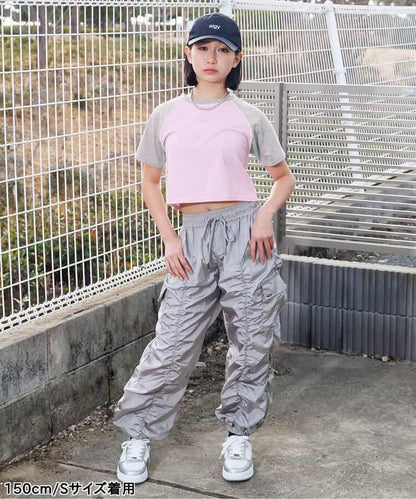 金屬logo拉鍊Raglan T-shirt