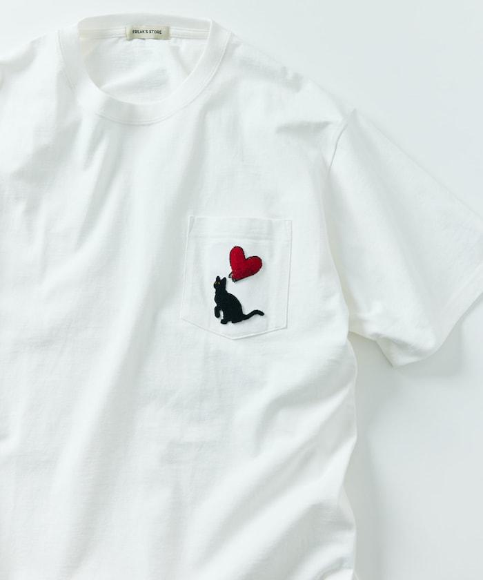 大尺寸 印花裝飾 圓領 帶口袋T恤